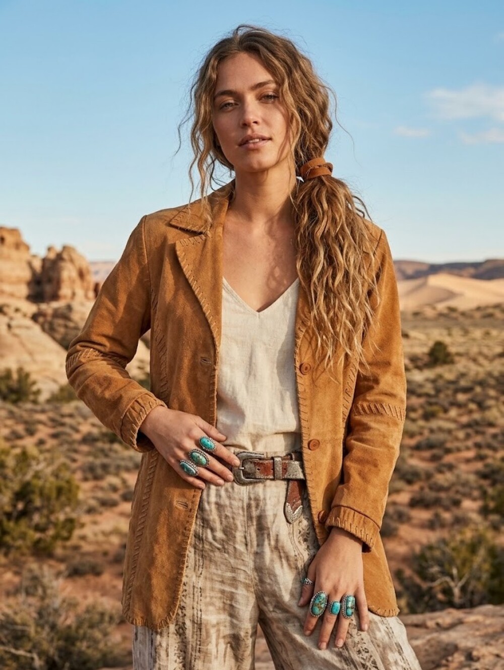 Vintage Boho Western Suede Jacket Size 14